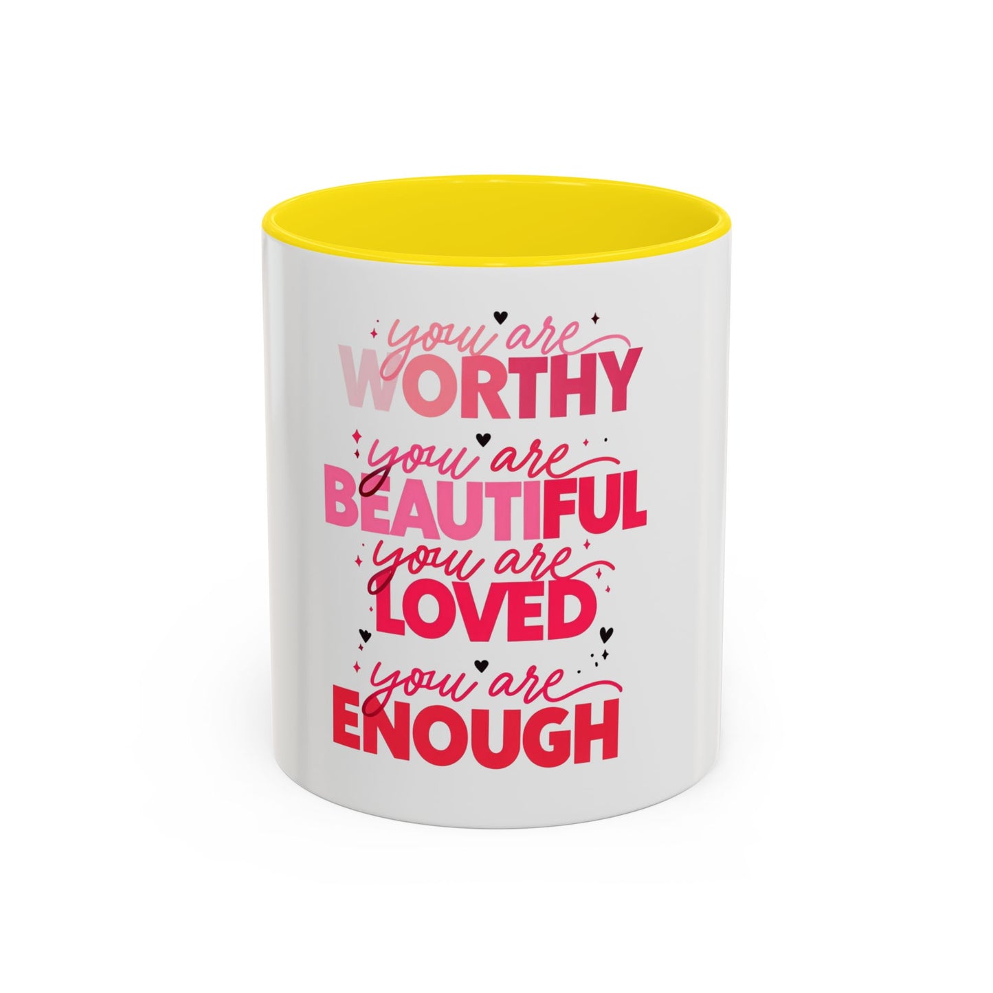 Empowerment Accent Coffee Mug - You Are Enough | Inspirational Gift for Self-Love and Motivation