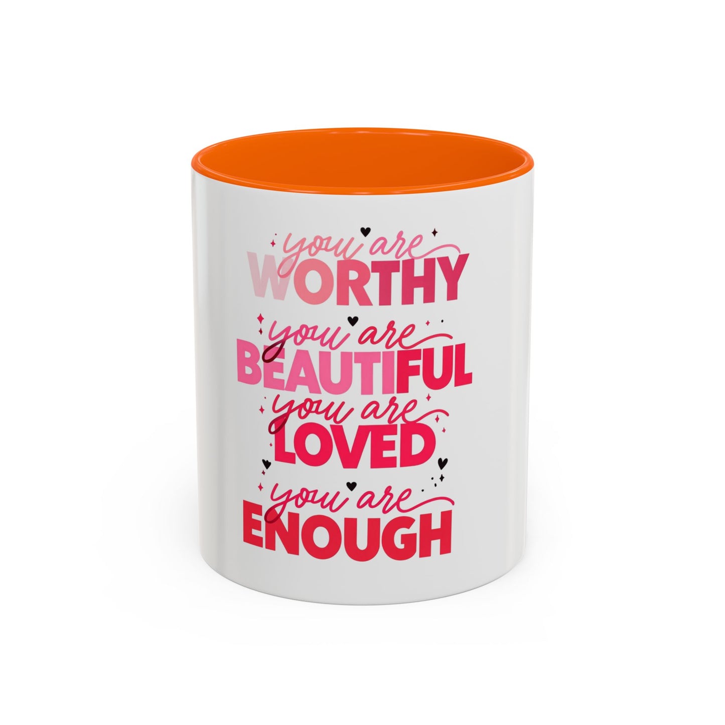 Empowerment Accent Coffee Mug - You Are Enough | Inspirational Gift for Self-Love and Motivation