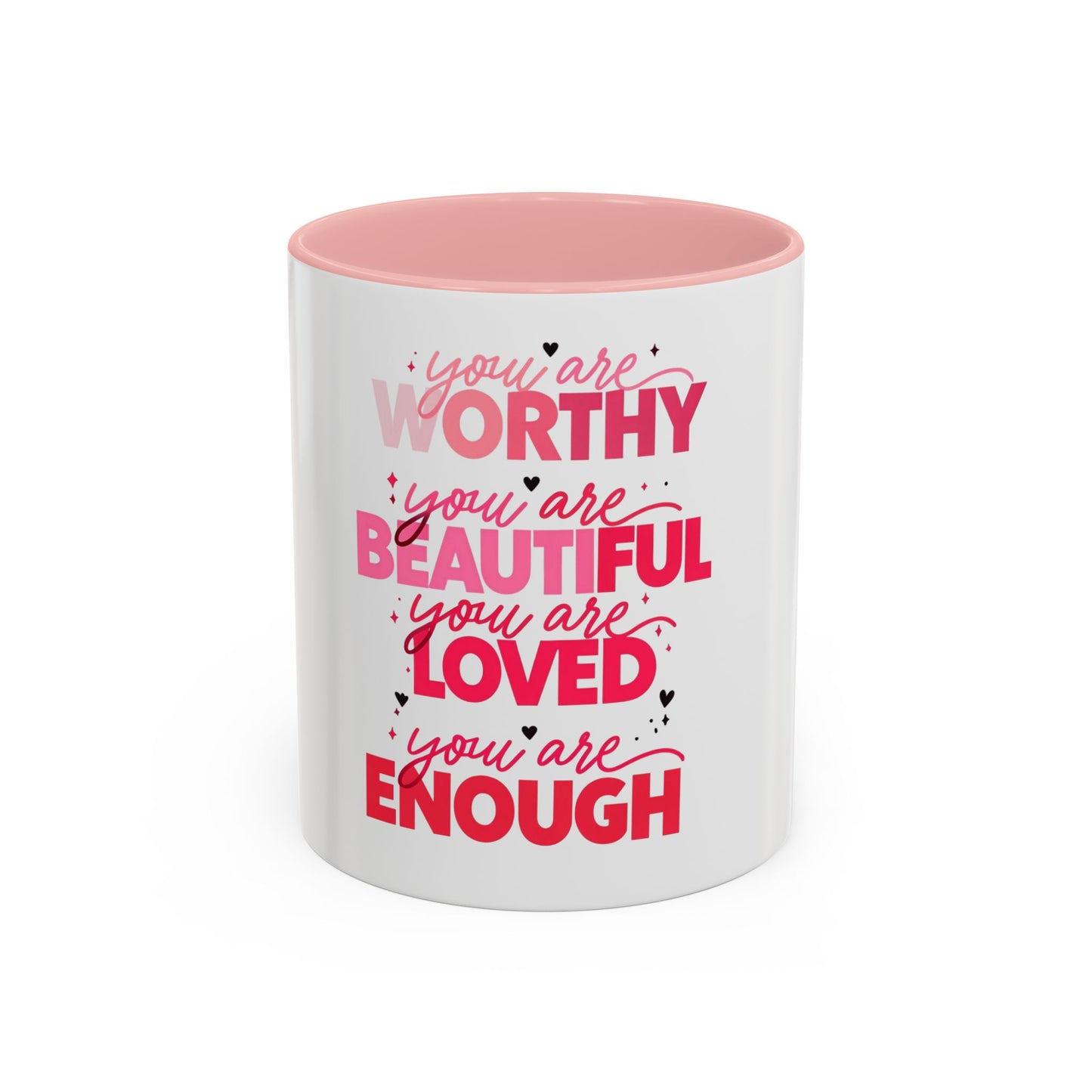 Empowerment Accent Coffee Mug - You Are Enough | Inspirational Gift for Self-Love and Motivation